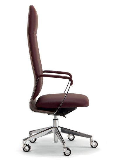 Кресло Директа | Directa высокое в дереве бордовая