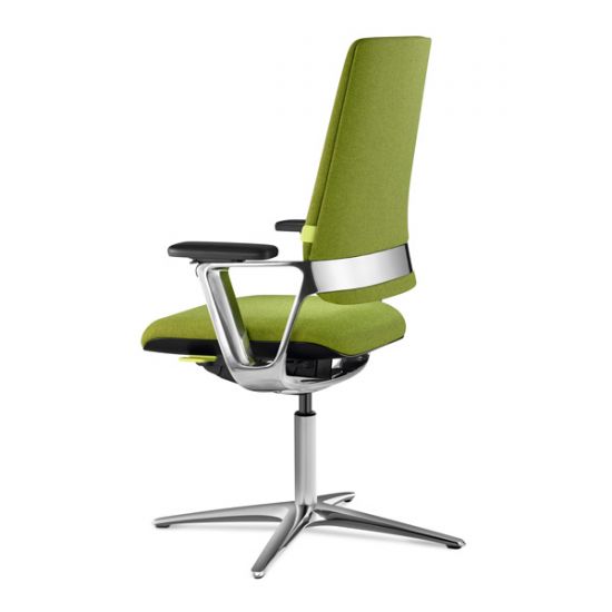 Кресло для посетителя Коннекс 2 | Connex2 со средней спинкой на крестовине морская волна 1707