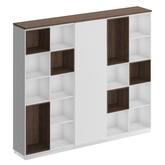 Шкаф открытый дуб гладстоун / белый премиум / белый премиум