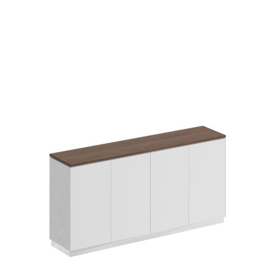 Шкаф для документов закрытый низкий дуб гладстоун / белый премиум / белый премиум