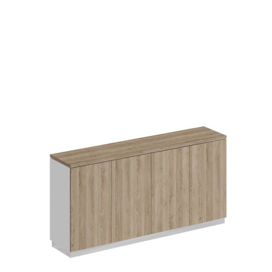 Шкаф для документов закрытый низкий дуб гладстоун светлый / белый премиум / дуб гладстоун светлый