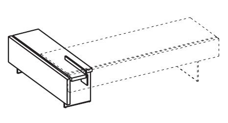 Тумба опорная правосторонняя бежевый (керамогранит)
