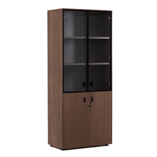 Шкаф комбинированный черный / эвкалипт