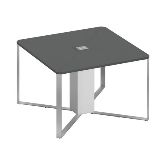 Стол для переговоров 1-секционный антрацит премиум / антрацит премиум / белый премиум
