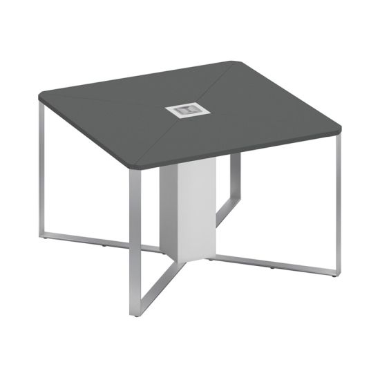 Стол для переговоров 1-секционный антрацит премиум / белый премиум / белый премиум