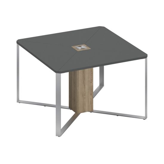 Стол для переговоров 1-секционный антрацит премиум / дуб гладстоун светлый / дуб гладстоун светлый