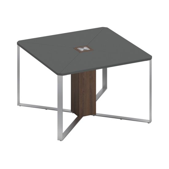 Стол для переговоров 1-секционный антрацит премиум / дуб гладстоун / дуб гладстоун