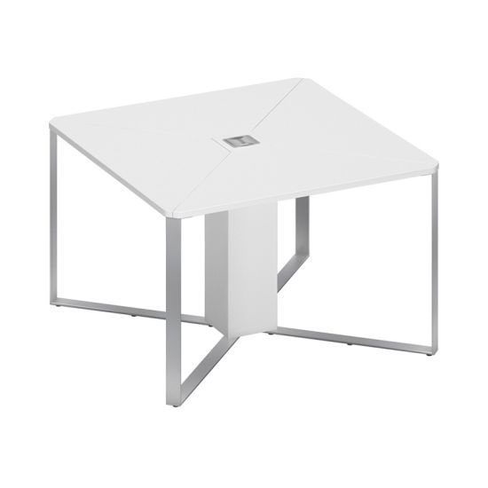 Стол для переговоров 1-секционный белый премиум / белый премиум / белый премиум
