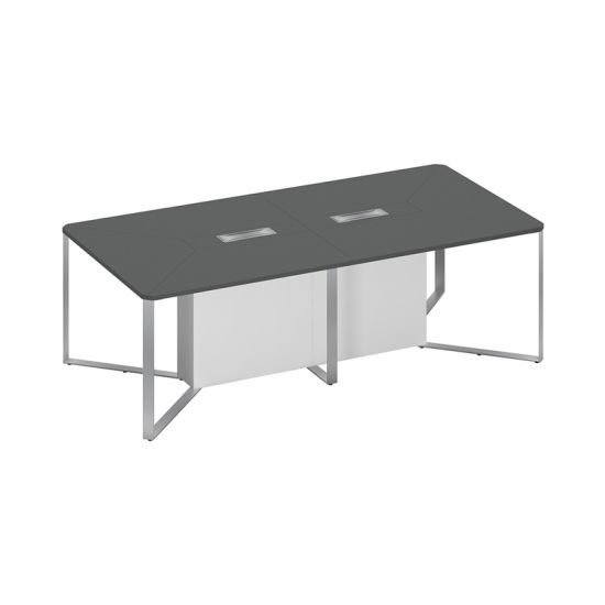 Стол для переговоров составной 2-секционный антрацит премиум / антрацит премиум / белый премиум
