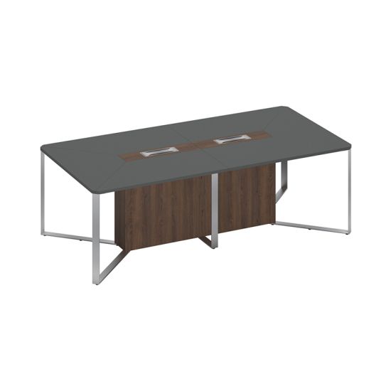 Стол для переговоров составной 2-секционный антрацит премиум / дуб гладстоун / дуб гладстоун