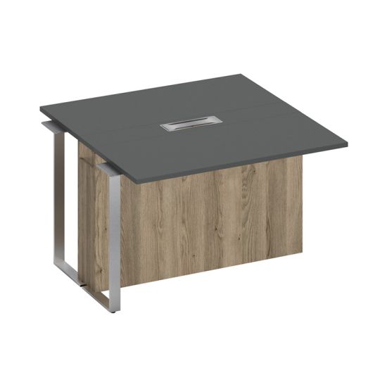 Секция стола для переговоров промежуточная антрацит премиум / антрацит премиум / дуб гладстоун светлый
