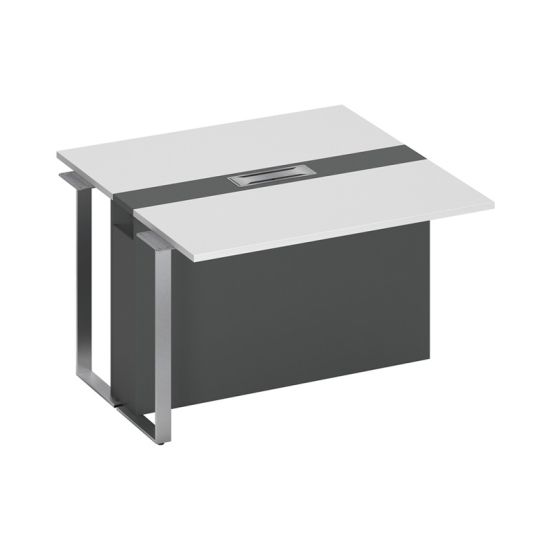 Секция стола для переговоров промежуточная белый премиум / антрацит премиум / антрацит премиум