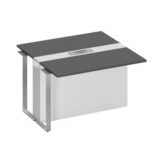 Секция стола для переговоров промежуточная антрацит премиум / белый премиум / белый премиум