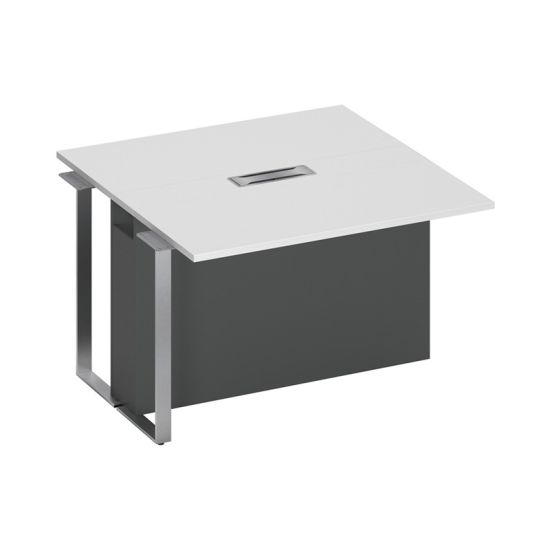 Секция стола для переговоров промежуточная белый премиум / белый премиум / антрацит премиум