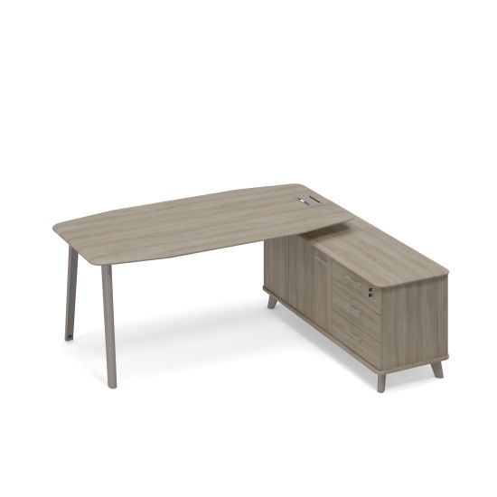 Стол на тумбе правый (тип 2) вяз либерти