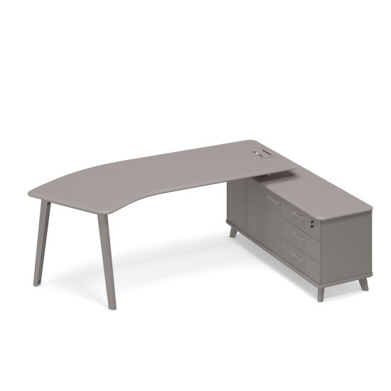 Стoл эргономичный правый на тумбе (тип 5) мокко премиум