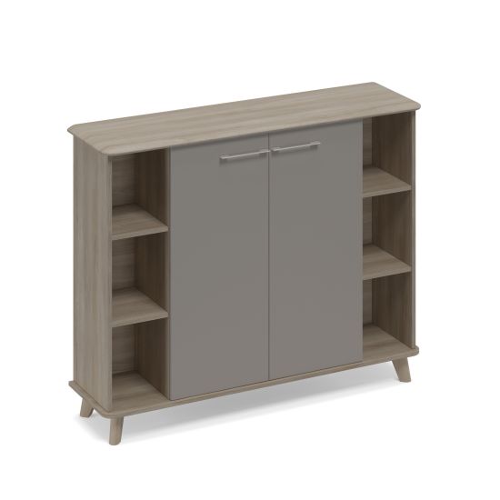 Шкаф средний полузакрытый греденция вяз либерти (корпус, столешница, топ) / мокко премиум (фасад)