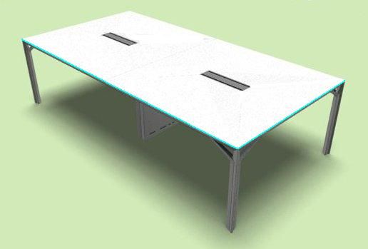 Стол переговоров с кабель-каналом, стекло вяз