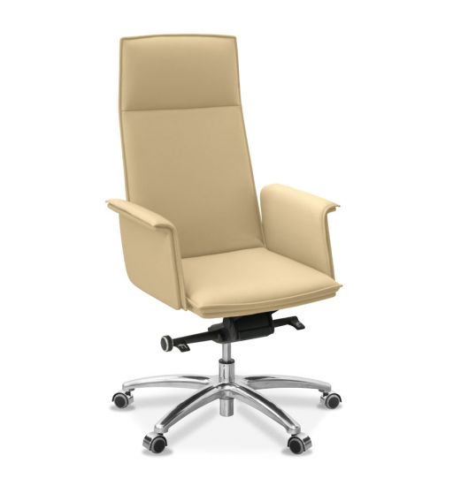 Кресло Лео кожа натуральная кожа с компаньоном бежевая