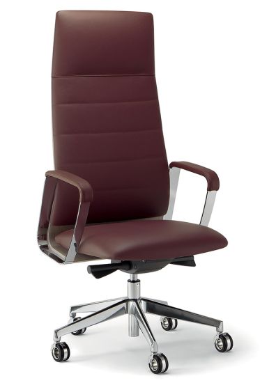 Кресло Директа | Directa высокое в дереве бордовая