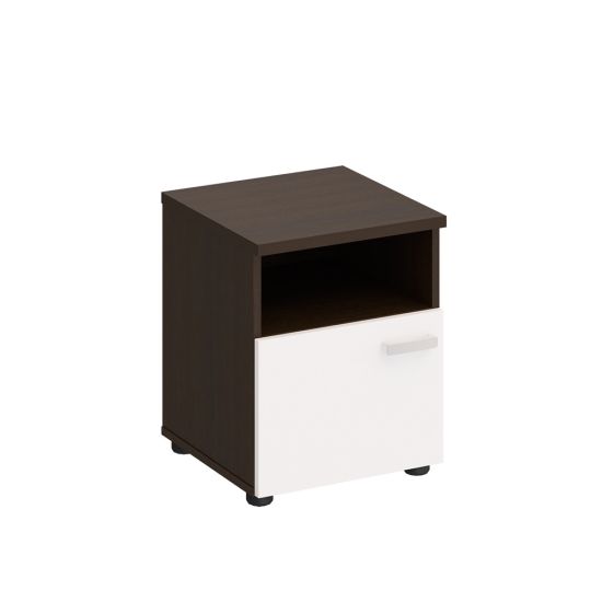 Тумба прикроватная с дверью венге темный/белый премиум