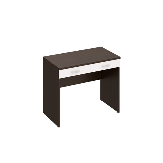 Стол рабочий (туалетный) с ящиками венге темный/белый премиум