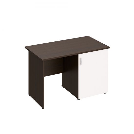 Стол с тумбой под минибар правый венге темный/белый премиум