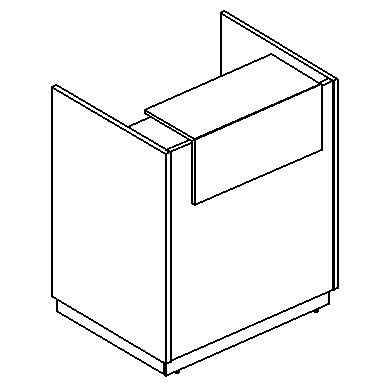 Стойка для ресепшен (прямая) дуб натуральный / дуб натуральный / дуб натуральный