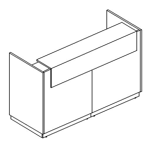 Стойка прямая ресепшен дуб шамони / дуб шамони / дуб шамони