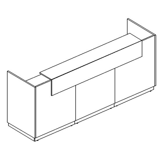 Ресепшен стойка (прямая) дуб натуральный / дуб натуральный / дуб ристретто