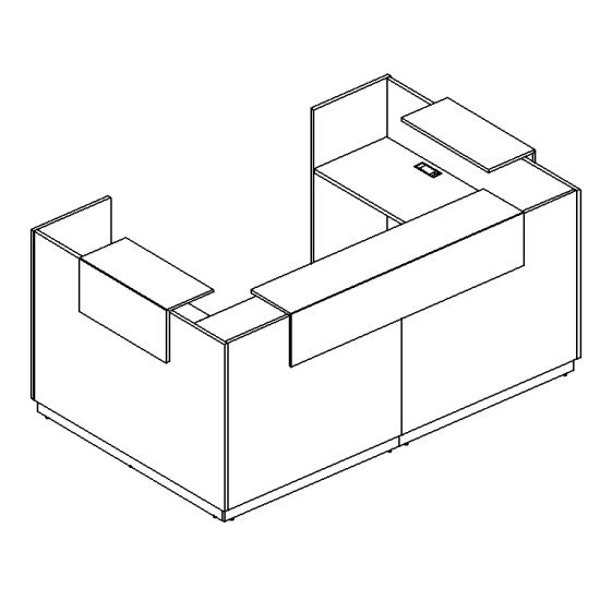Ресепшен стойка П-образная дуб шамони / дуб шамони / дуб шамони