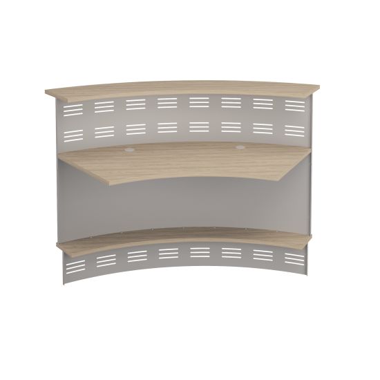 Модуль ресепшен 60 градусов с экраном вяз светлый