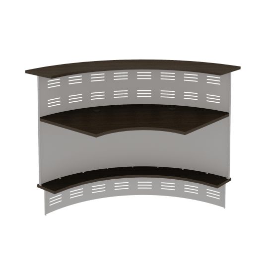 Модуль ресепшен 90 градусов с экраном угловой венге темный