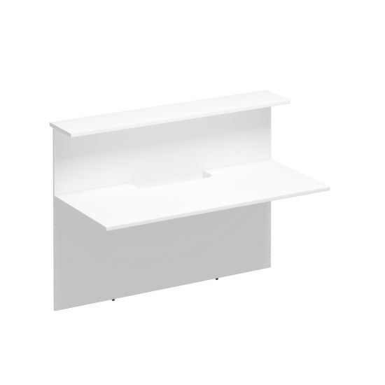 Модуль ресепшен прямой с вырезом без опор белый премиум