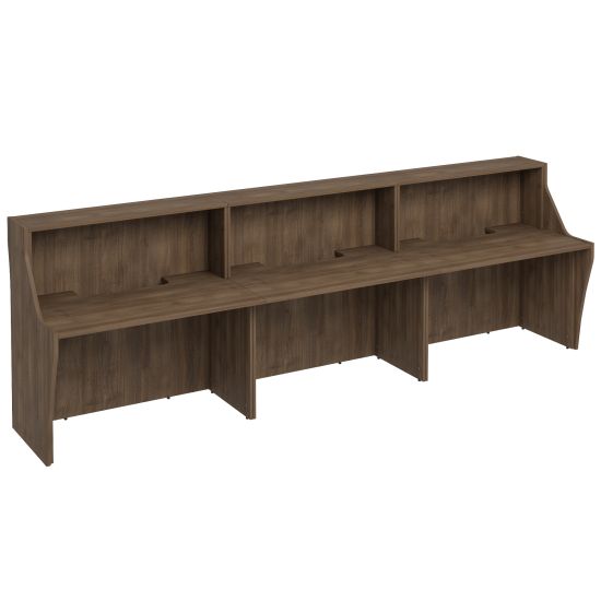 Стойка ресепшен прямая с вырезом дуб шамони темный