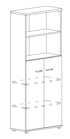 Шкаф для документов полузакрытый серый