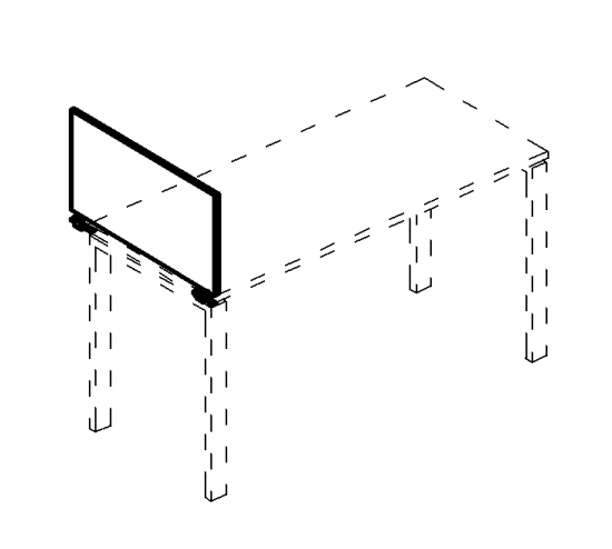 Экран настольный боковой/промежуточный ДСП с кронштейнами дуб ристретто/ металлокаркас серый