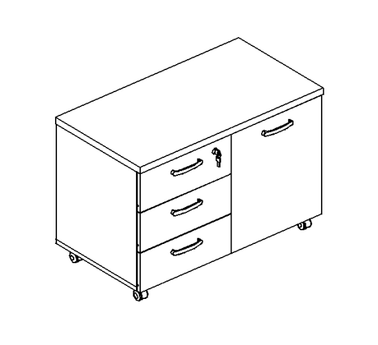 Тумба для оргтехники антрацит премиум / белый премиум
