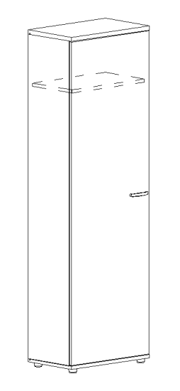 Шкаф для одежды узкий белый премиум / натуральный дуб