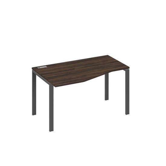 Стол левый Техно на металлокаркасе UNO эргономичный дуб ристретто/ металлокаркас антрацит