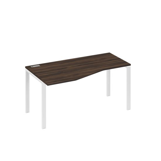 Стол эргономичный левый Техно на металлокаркасе UNO дуб ристретто/ металлокаркас белый