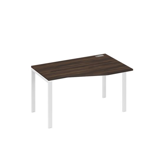 Стол на металлокаркасе UNO эргономичный правый Техно дуб ристретто/ металлокаркас белый