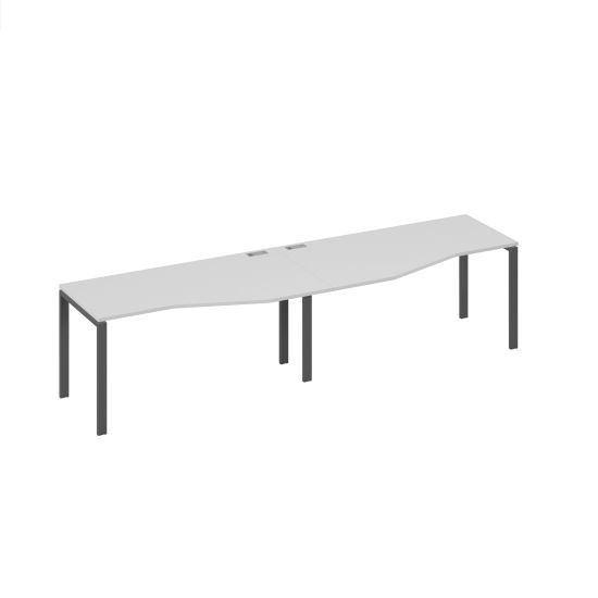 Рабочая станция столы Техно на металлокаркасе UNO (2х160) серый / металлокаркас антрацит