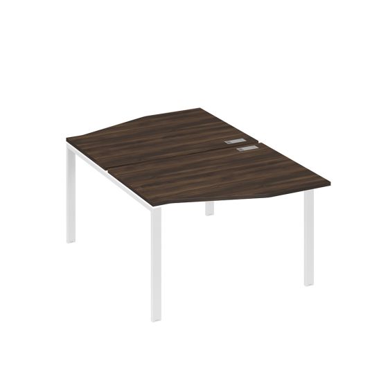 Рабочая станция столы Техно на металлокаркасе UNO (2х120) дуб ристретто/ металлокаркас белый