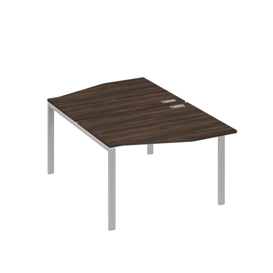 Рабочая станция столы Техно на металлокаркасе UNO (2х120) дуб ристретто/ металлокаркас серый
