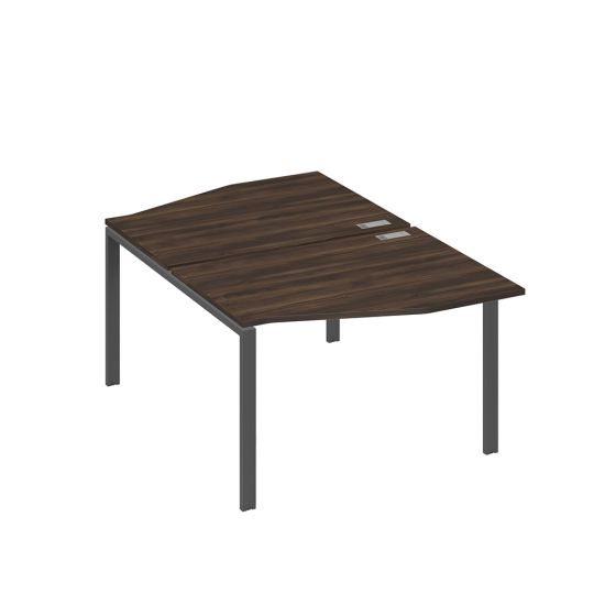 Рабочая станция столы Техно на металлокаркасе UNO (2х120) дуб ристретто/ металлокаркас антрацит