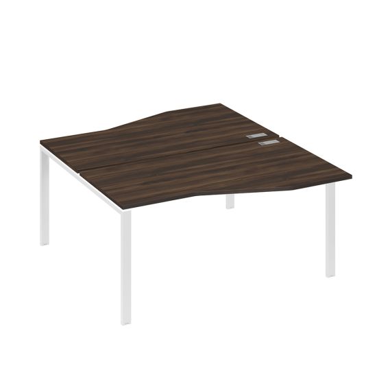 Рабочая станция столы Техно каркас UNO (2х160) дуб ристретто/ металлокаркас белый