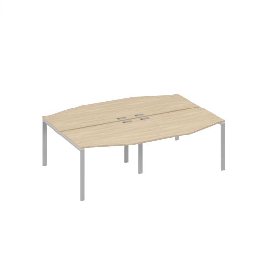 Рабочая станция (4х120) столы Техно каркас UNO дуб скандинавский / металлокаркас серый