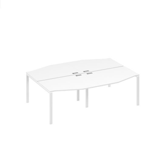 Рабочая станция (4х120) столы Техно каркас UNO белый премиум / металлокаркас белый