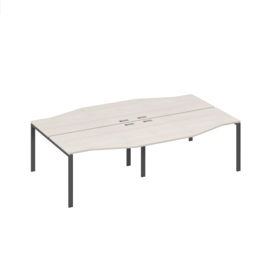 Рабочая станция на металлокаркасе UNO из столов Техно (4х140) дуб / металлокаркас антрацит